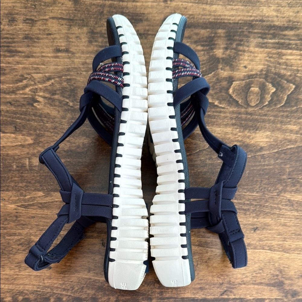 Skechers Goga Mat Women's Navy Ankle Strap Sandals Size 7 - Picture 5 of 7
